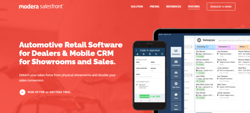modera salesfront crm modera salesfront crm